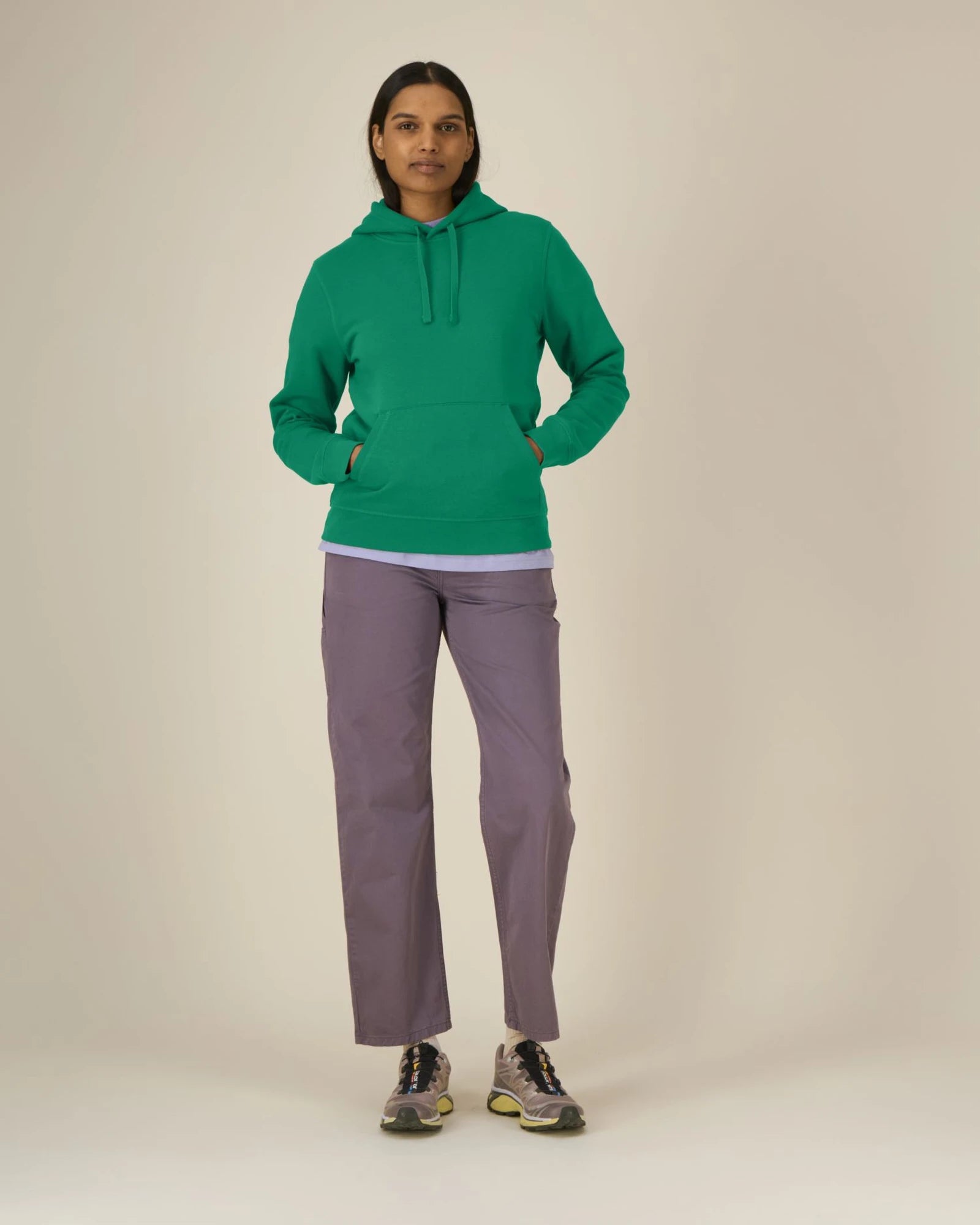 Bluza z kapturem unisex z bawełny organicznej Stanley/Stella Drummer z nadrukiem - Soczysta zieleń