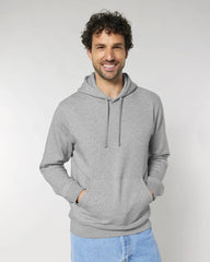 Bluza z kapturem unisex z bawełny organicznej Stanley/Stella Drummer z nadrukiem - Szary melanż