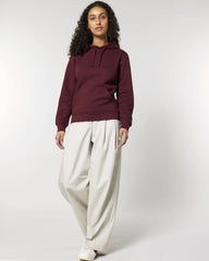 Bluza z kapturem unisex z bawełny organicznej Stanley/Stella Drummer z nadrukiem - Burgundowy