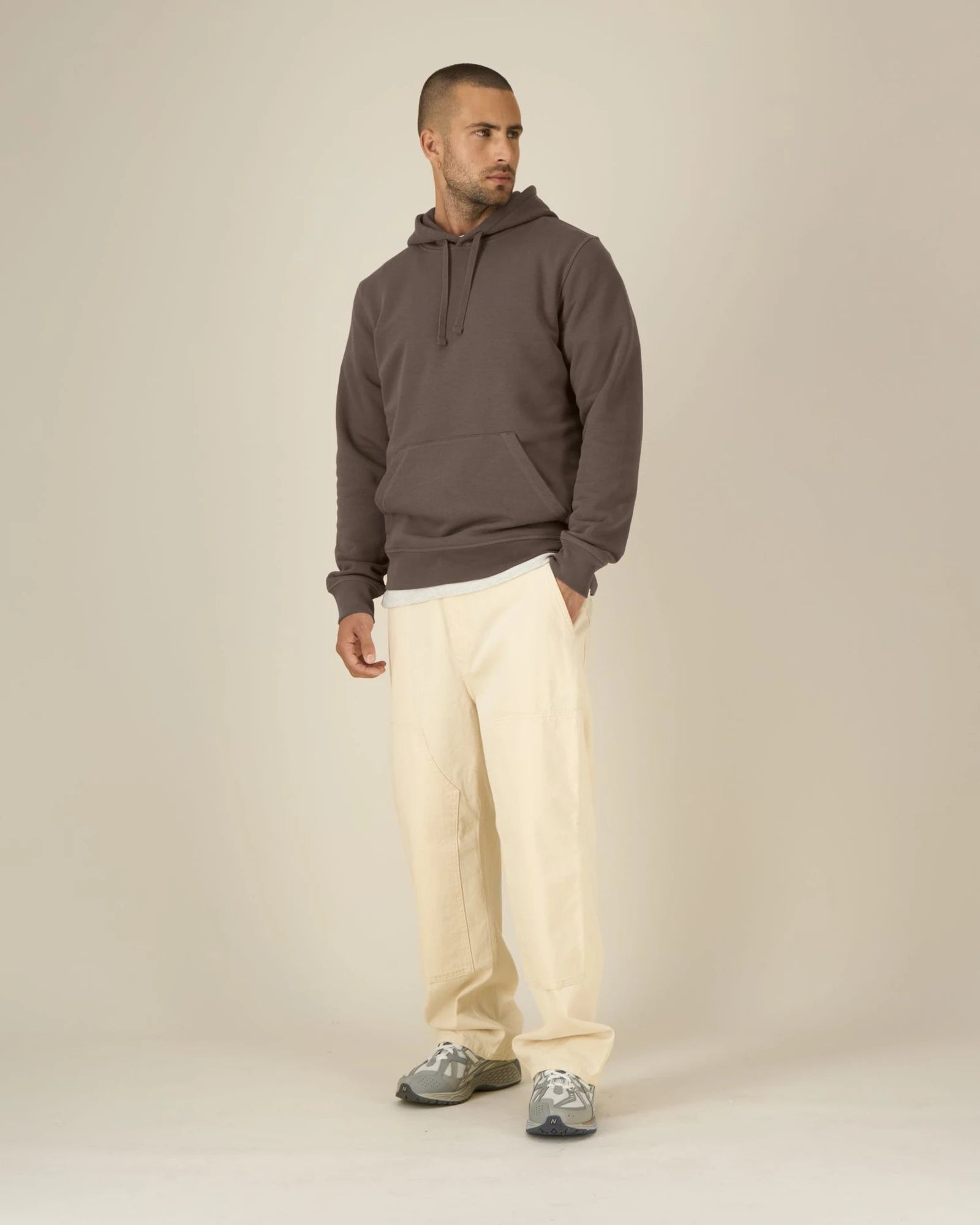 Bluza z kapturem unisex z bawełny organicznej Stanley/Stella Drummer z nadrukiem - Mokka