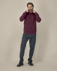 Bluza z kapturem unisex z bawełny organicznej Stanley/Stella Drummer z nadrukiem - Głęboka śliwka