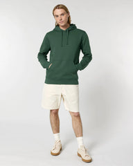 Bluza z kapturem unisex z bawełny organicznej Stanley/Stella Drummer z nadrukiem - Butelkowa zieleń