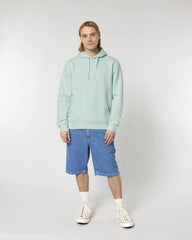 Bluza z kapturem unisex z bawełny organicznej Stanley/Stella Drummer z nadrukiem - Karaibski niebieski