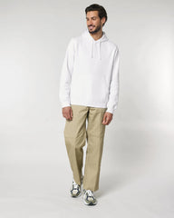 Bluza z kapturem unisex z bawełny organicznej Stanley/Stella Drummer z nadrukiem - Biały