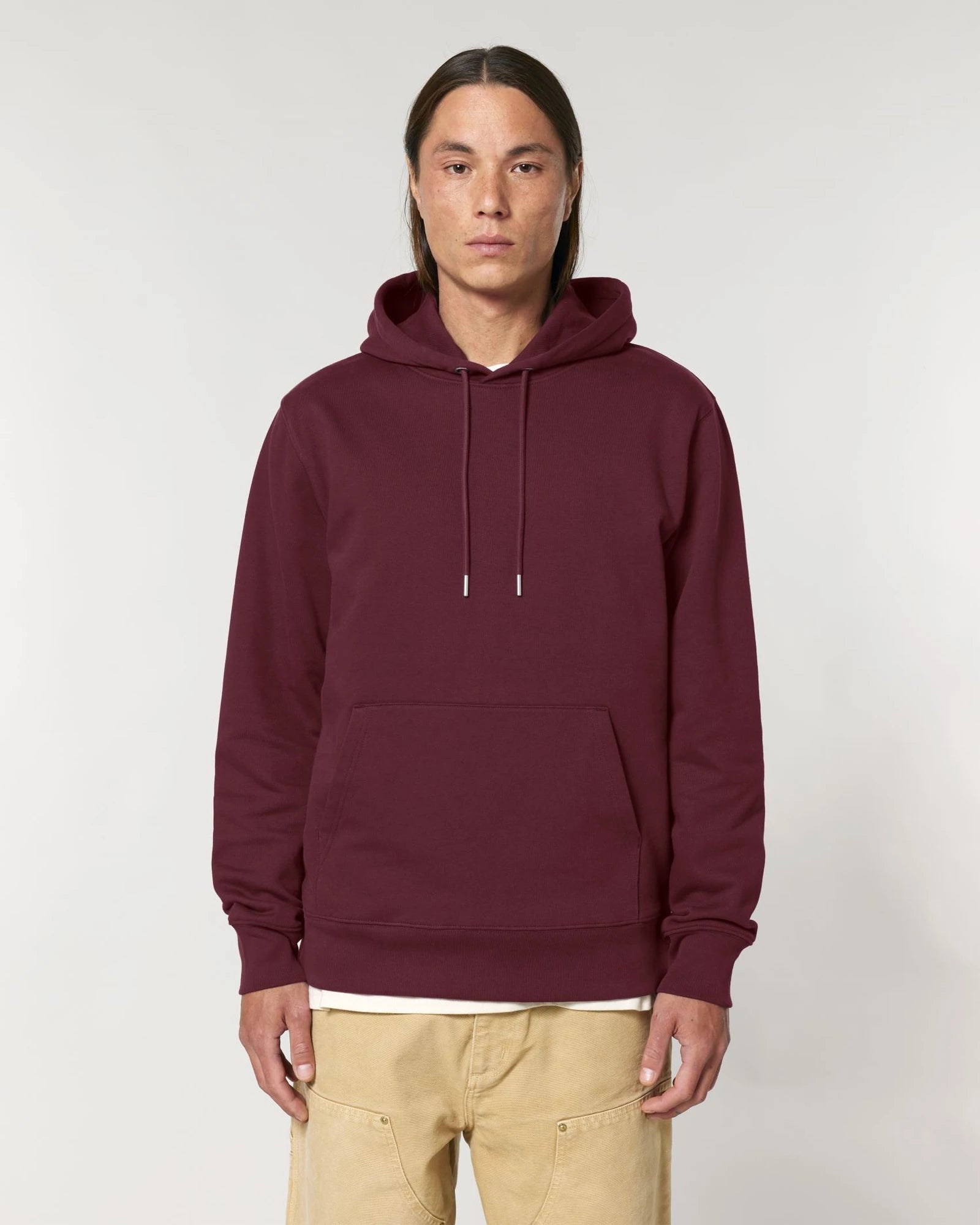 Bluza z kapturem Stanley/Stella Cruiser 2.0 z nadrukiem - Bordowy