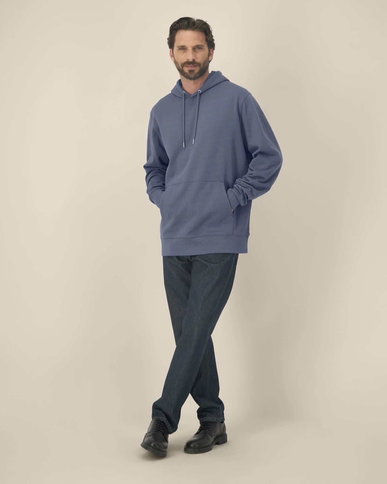 Bluza z kapturem Stanley/Stella Cruiser 2.0 z nadrukiem - Niebiesko-szary