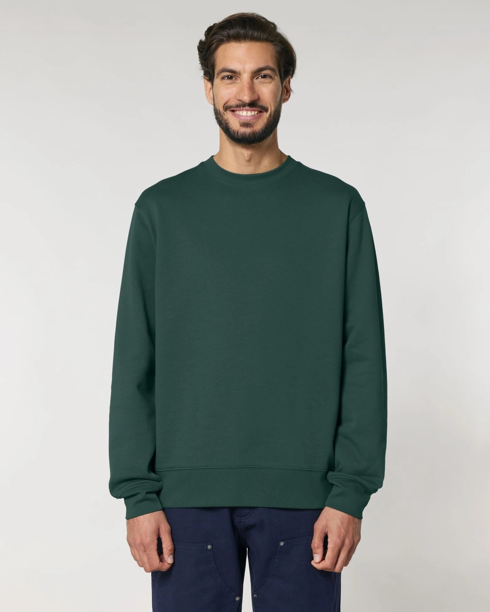 Bluza unisex z bawełny organicznej Stanley/Stella Changer z nadrukiem - Szkliwiona zieleń