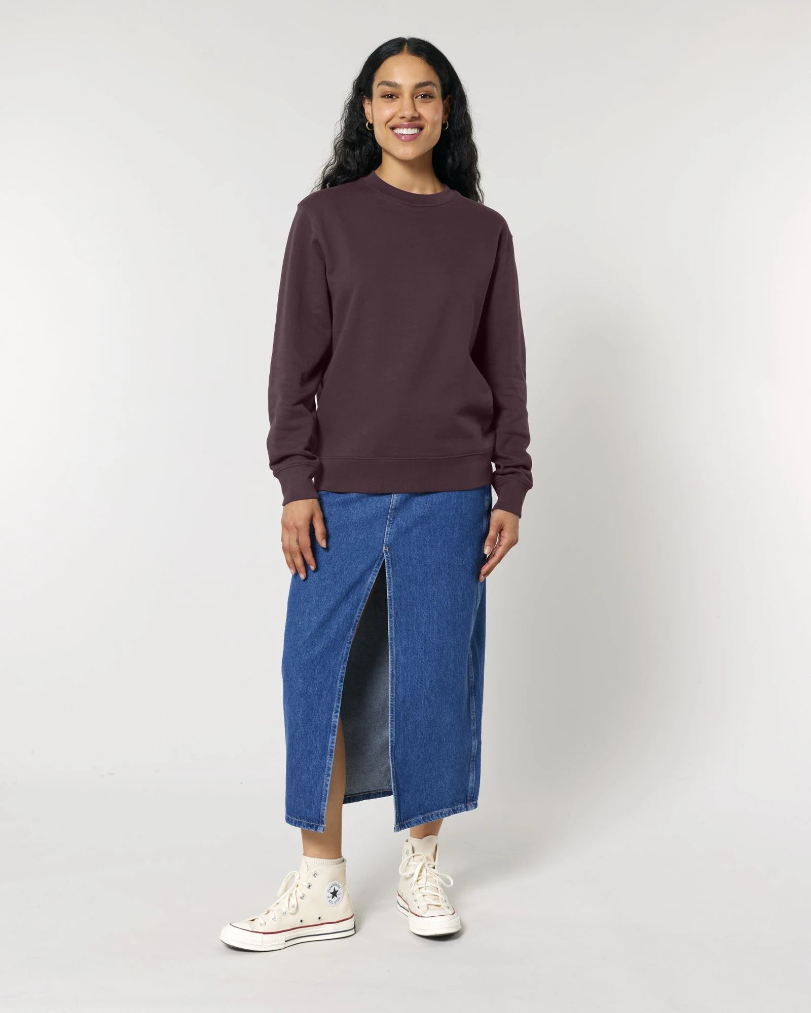 Bluza unisex z bawełny organicznej Stanley/Stella Changer z nadrukiem - Czerwono-brązowy