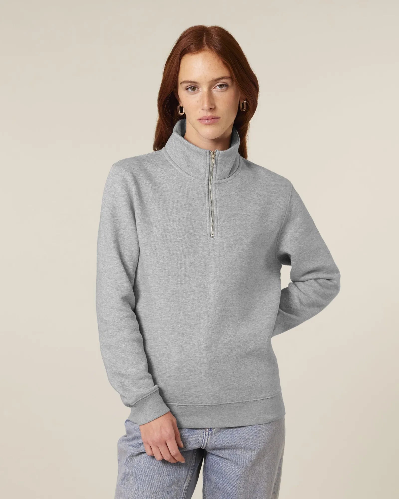 Bluza unisex z bawełny organicznej Stanley/Stella Trucker 2.0 z nadrukiem - Szary melanż