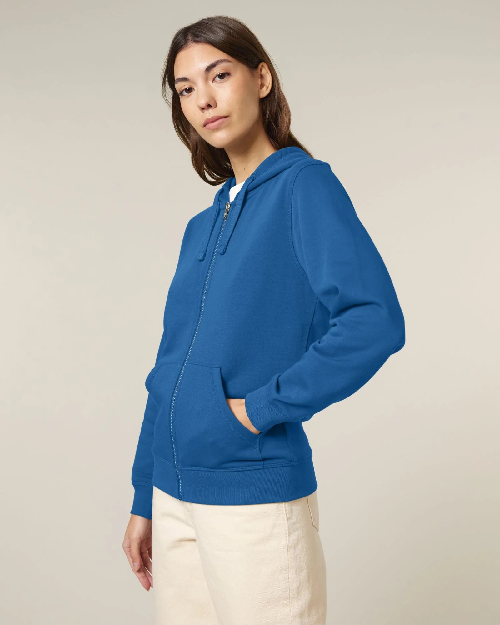 Bluza z kapturem rozpinana unisex Stanley/Stella Mixer z nadrukiem - Niebieski (royal blue)