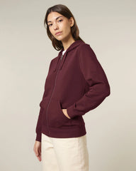 Bluza z kapturem rozpinana unisex Stanley/Stella Mixer z nadrukiem - Bordowy