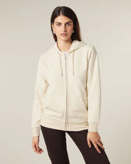 Rozpinana bluza z kapturem z bawełny organicznej Stanley/Stella 2.0 z nadrukiem - Naturalny surowy
