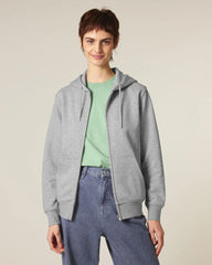 Rozpinana bluza z kapturem z bawełny organicznej Stanley/Stella 2.0 z nadrukiem - Szary melanż
