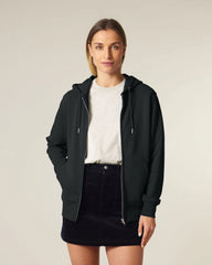 Rozpinana bluza z kapturem z bawełny organicznej Stanley/Stella 2.0 z nadrukiem - Czarny