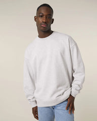 Bluza unisex oversize z bawełny organicznej Stanley/Stella Radder 2.0 z nadrukiem - Chłodny szary melanż
