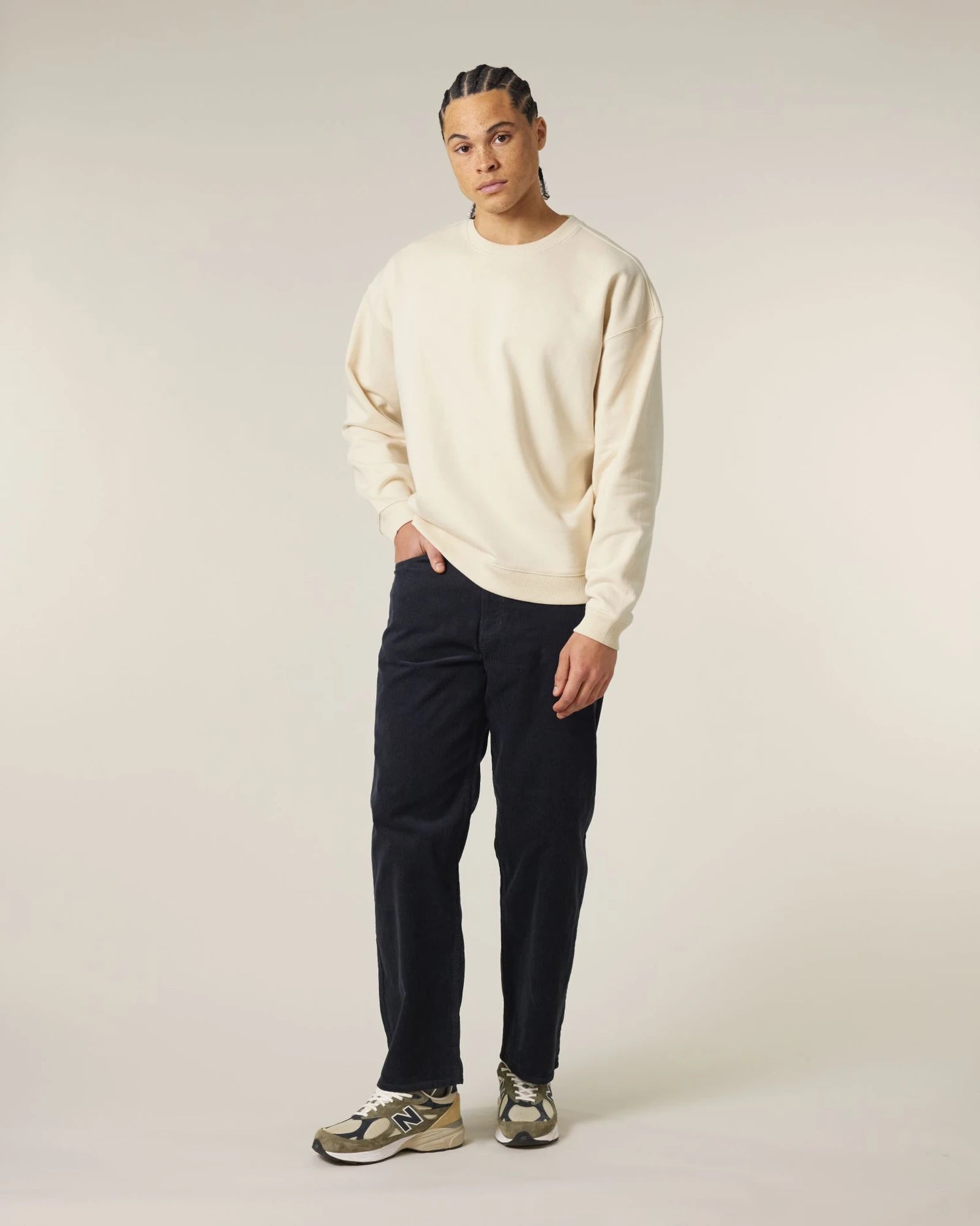 Bluza unisex oversize z bawełny organicznej Stanley/Stella Radder 2.0 z nadrukiem - Naturalny surowy