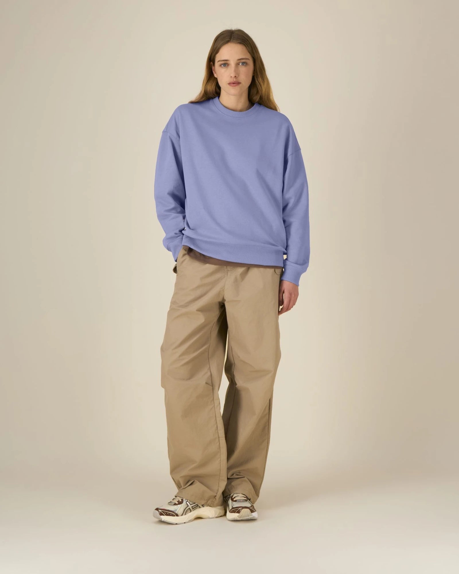 Bluza unisex oversize z bawełny organicznej Stanley/Stella Radder 2.0 z nadrukiem - Fioletowy
