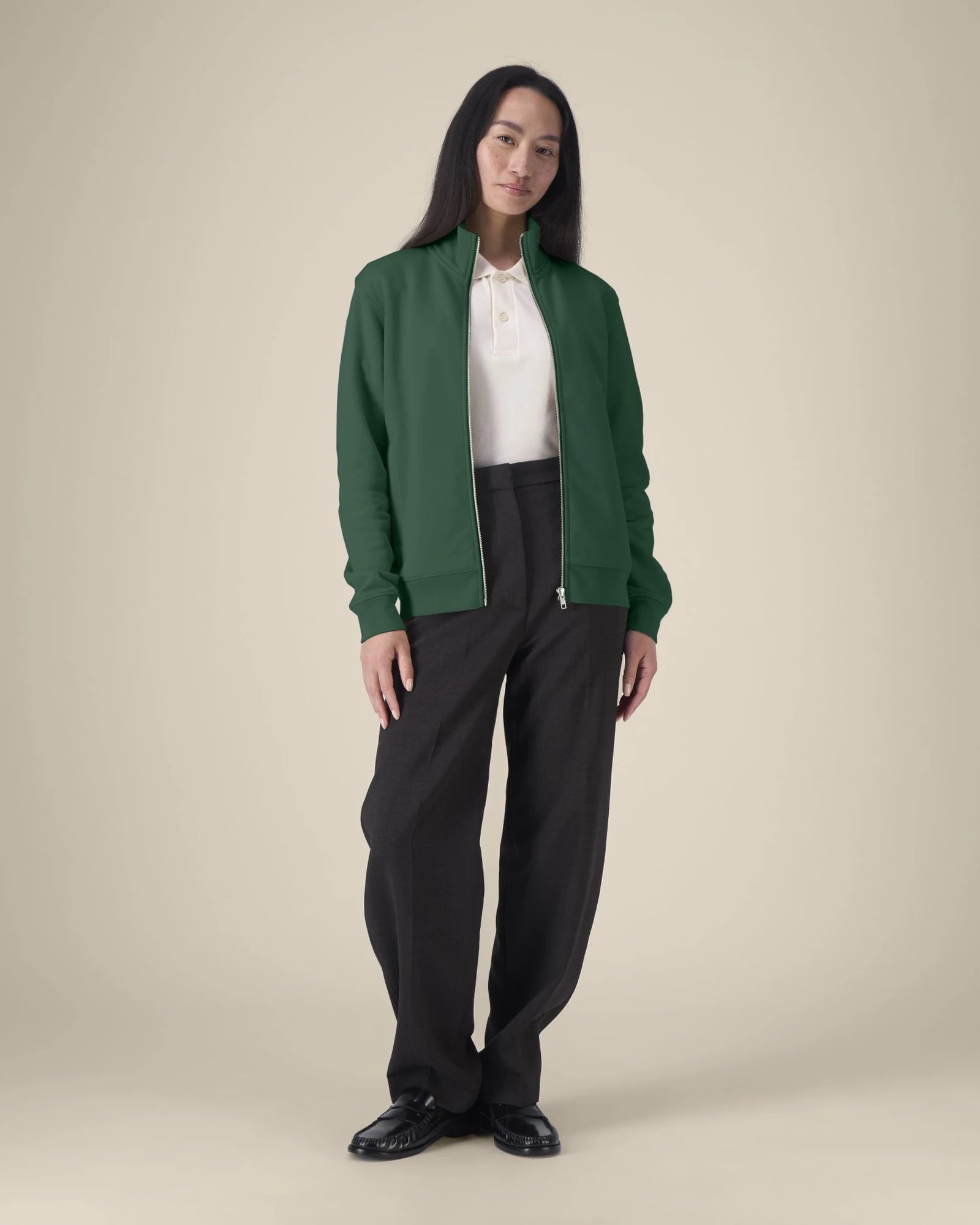 Bluza rozpinana z bawełny organicznej Stanley/Stella Trailer 2.0 z nadrukiem - Butelkowa zieleń