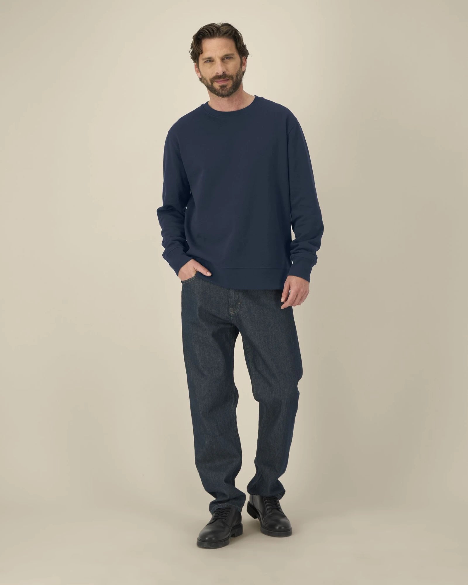 Bluza unisex z bawełny z recyklingu Stanley/Stella z nadrukiem - Granatowy