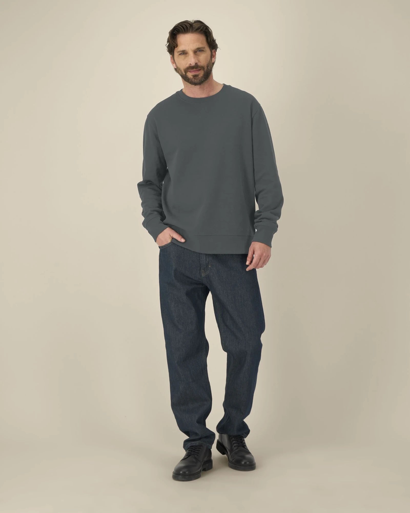 Bluza unisex z bawełny z recyklingu Stanley/Stella z nadrukiem - Antracytowy