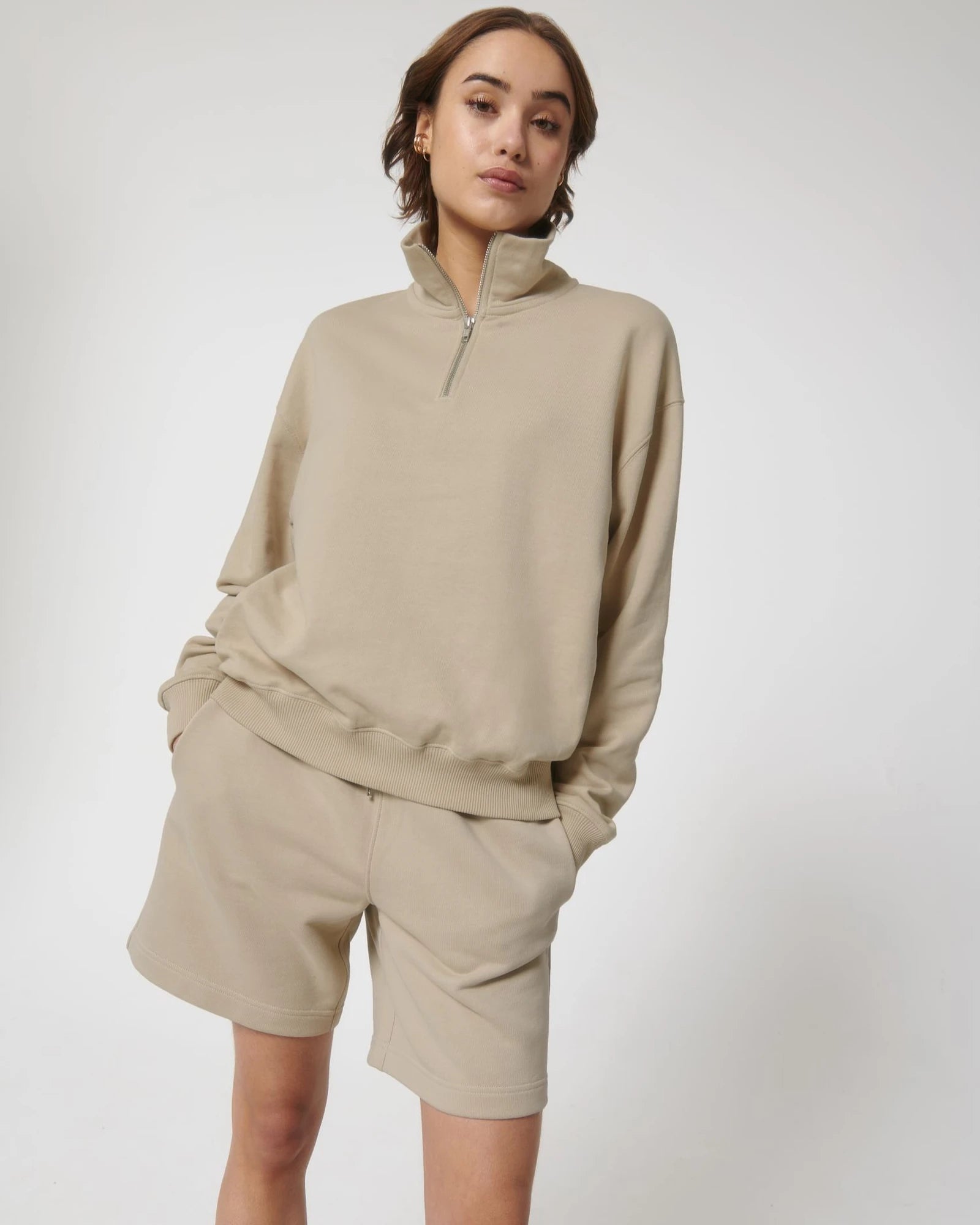 Bluza unisex z bawełny organicznej Stanley/Stella Miller z nadrukiem - Pustynny Pył