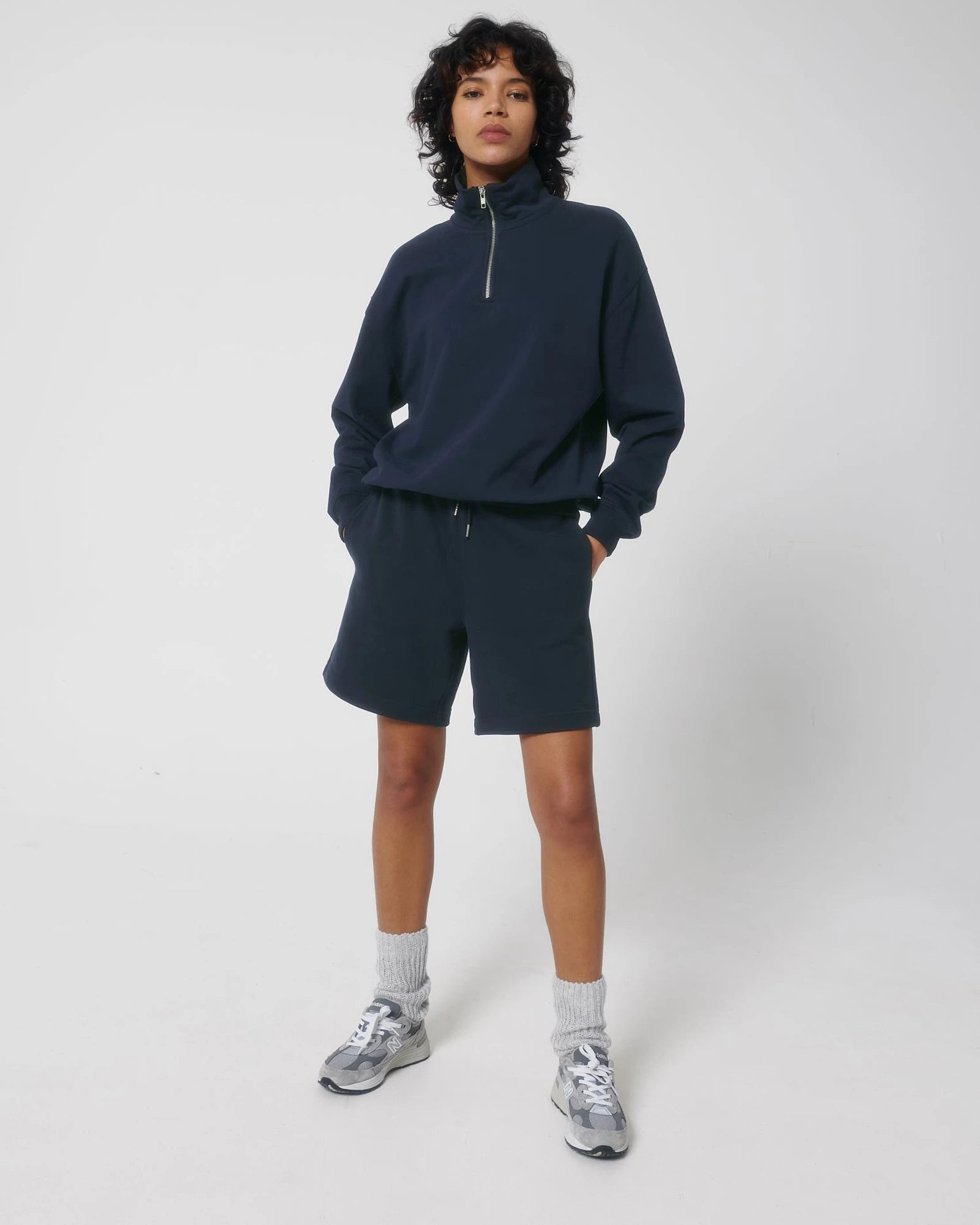 Bluza unisex z bawełny organicznej Stanley/Stella Miller z nadrukiem - Granatowy