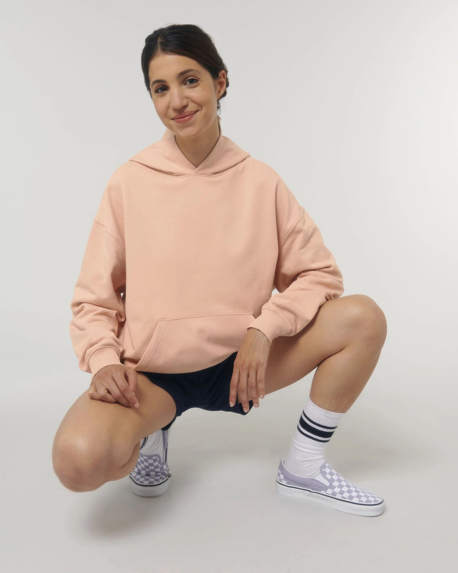 Bluza z kapturem unisex z bawełny organicznej Stanley/Stella Cooper z nadrukiem - Świeża brzoskwinia