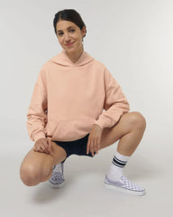 Bluza z kapturem unisex z bawełny organicznej Stanley/Stella Cooper z nadrukiem - Świeża brzoskwinia