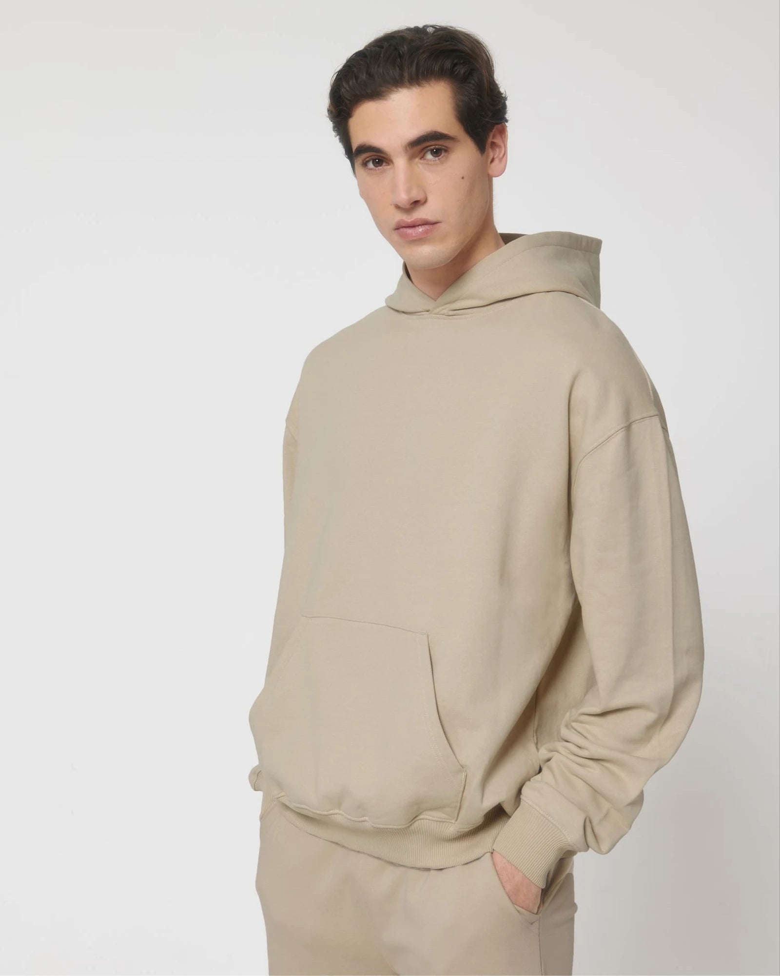 Bluza z kapturem unisex z bawełny organicznej Stanley/Stella Cooper z nadrukiem - Pustynny Pył