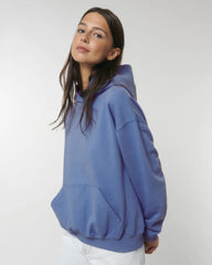 Bluza z kapturem unisex z bawełny organicznej Stanley/Stella Cooper z nadrukiem - Jasny niebieski