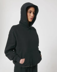 Bluza z kapturem unisex z bawełny organicznej Stanley/Stella Cooper z nadrukiem - Czarny