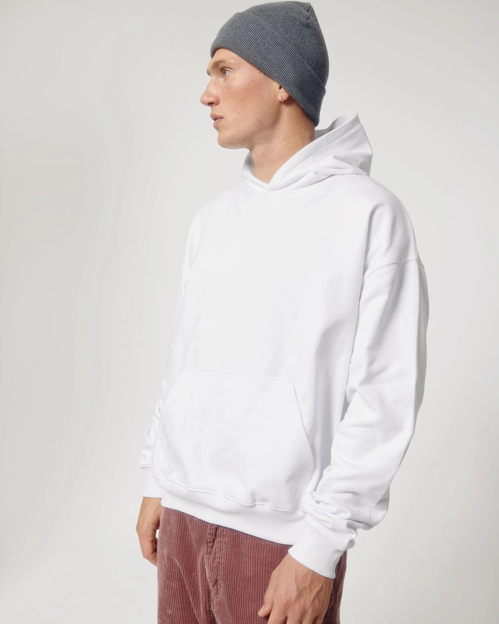 Bluza z kapturem unisex z bawełny organicznej Stanley/Stella Cooper z nadrukiem - Biały