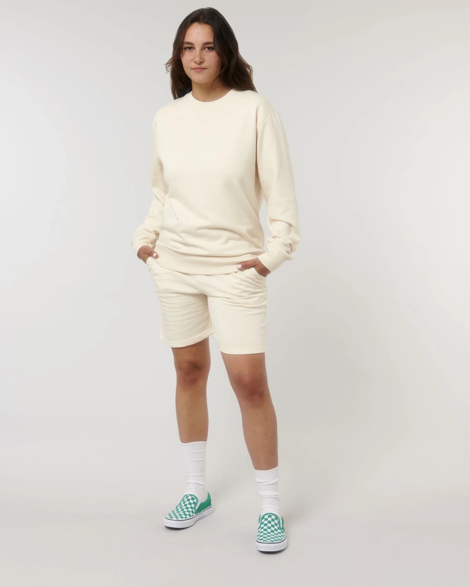 Bluza unisex z bawełny organicznej Stanley/Stella Matcher z nadrukiem - Naturalny surowy