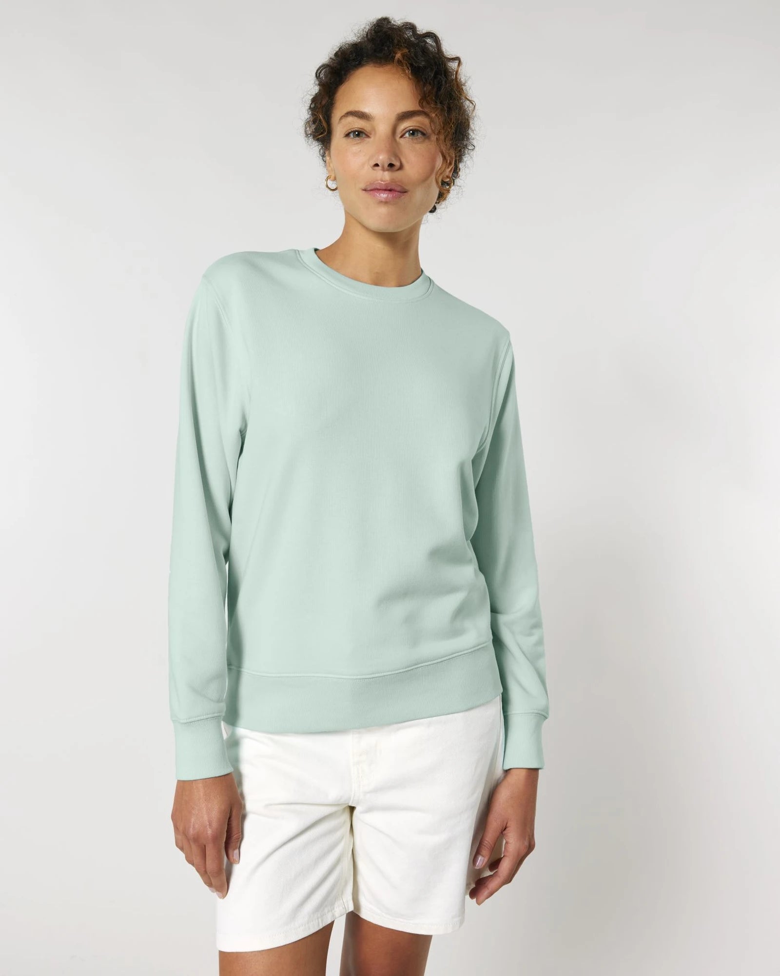 Bluza unisex z bawełny organicznej Stanley/Stella Matcher z nadrukiem - Karaibski niebieski