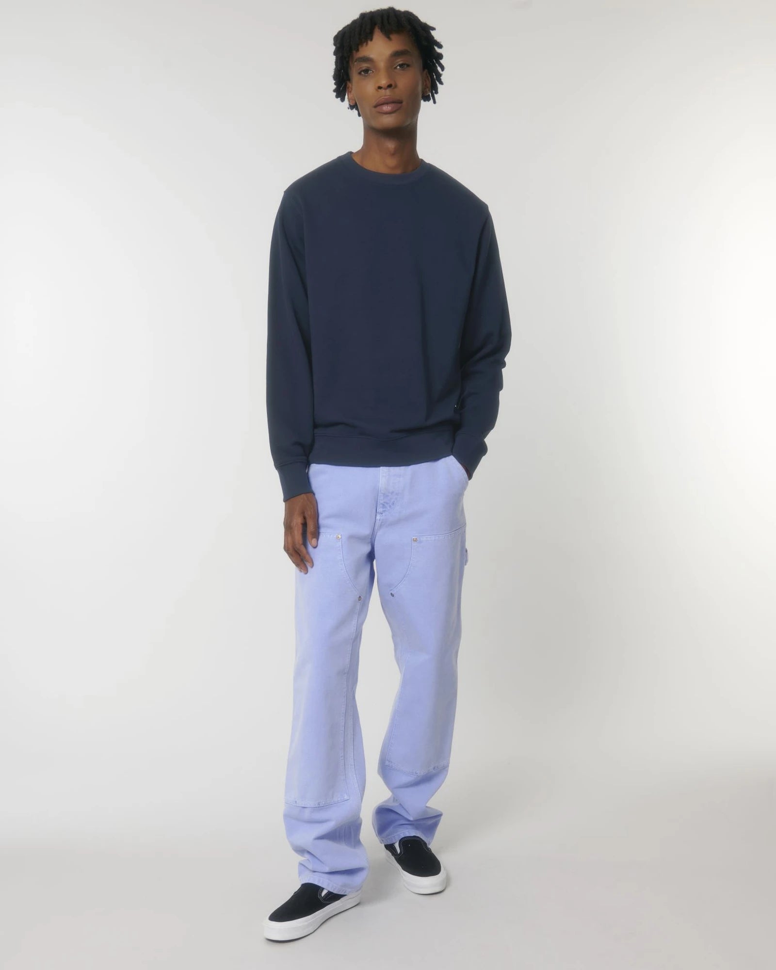 Bluza unisex z bawełny organicznej Stanley/Stella Matcher z nadrukiem - Granatowy