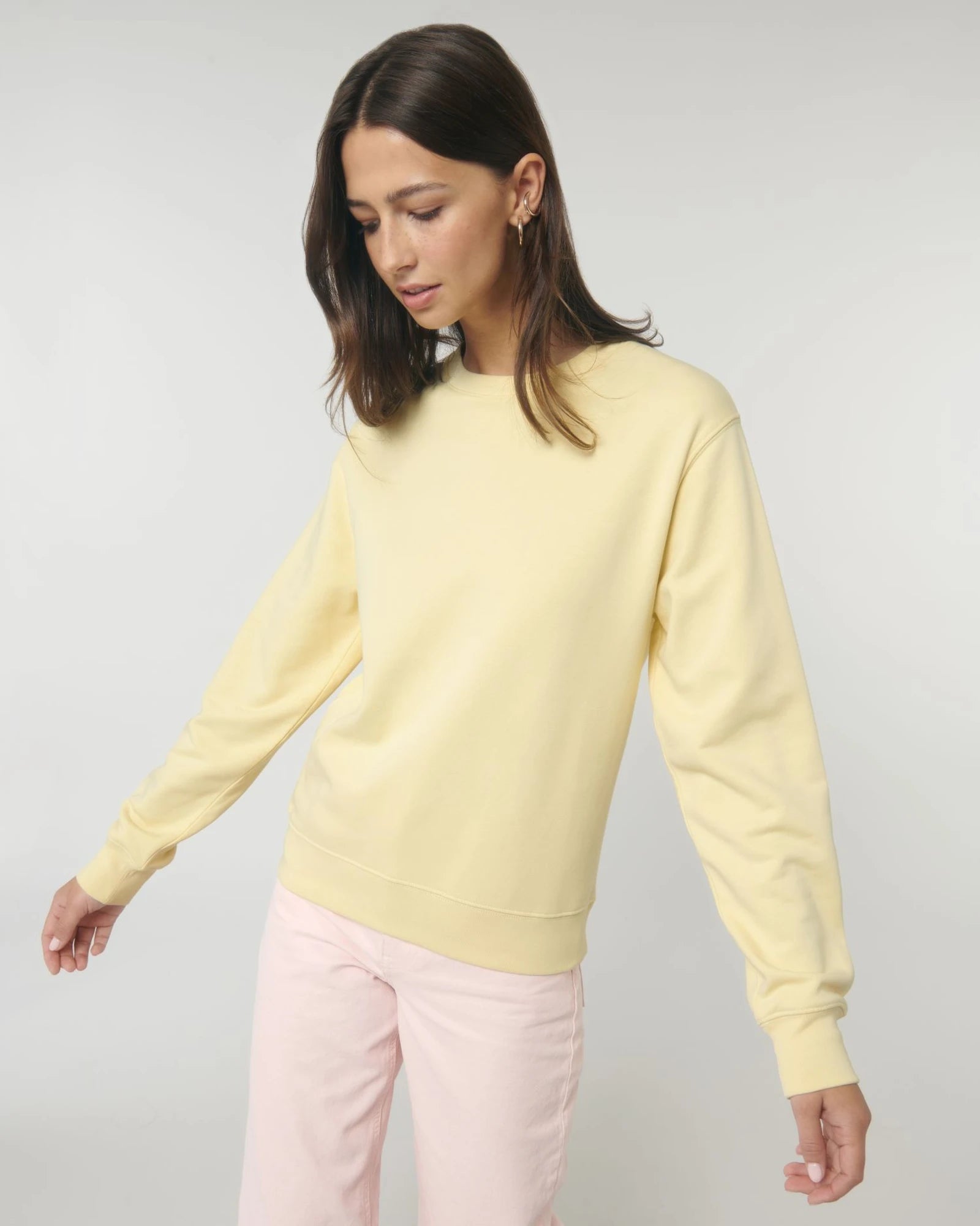 Bluza unisex z bawełny organicznej Stanley/Stella Matcher z nadrukiem - Maślany