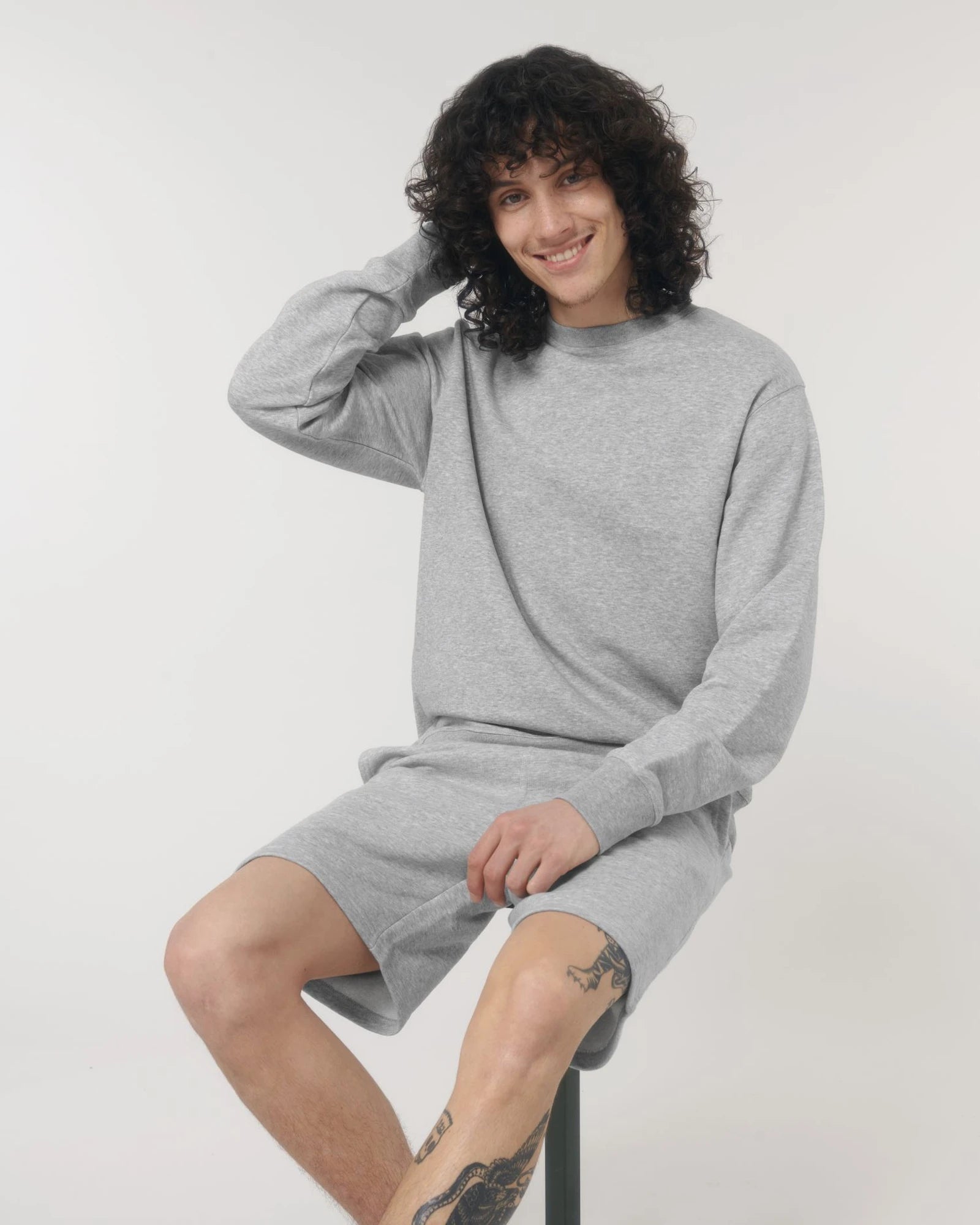 Bluza unisex z bawełny organicznej Stanley/Stella Matcher z nadrukiem - Szary melanż
