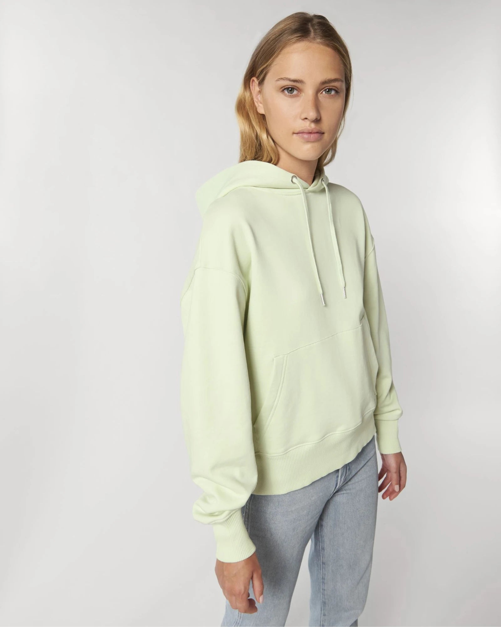 Bluza z kapturem unisex z bawełny organicznej Slammer z nadrukiem - Stem Green