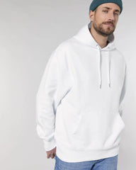 Bluza z kapturem unisex z bawełny organicznej Slammer z nadrukiem - Biały