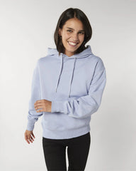 Bluza z kapturem unisex z bawełny organicznej Slammer z nadrukiem - Spokojny niebieski