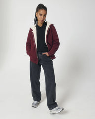 Rozpinana bluza z kapturem unisex Stanley/Stella Hygger z nadrukiem - Bordowy