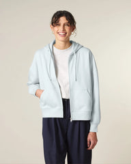 Bluza z kapturem rozpinana z bawełny organicznej Stanley/Stella Ida z nadrukiem - Lodowy niebieski