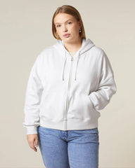 Bluza z kapturem rozpinana z bawełny organicznej Stanley/Stella Ida z nadrukiem - Biały
