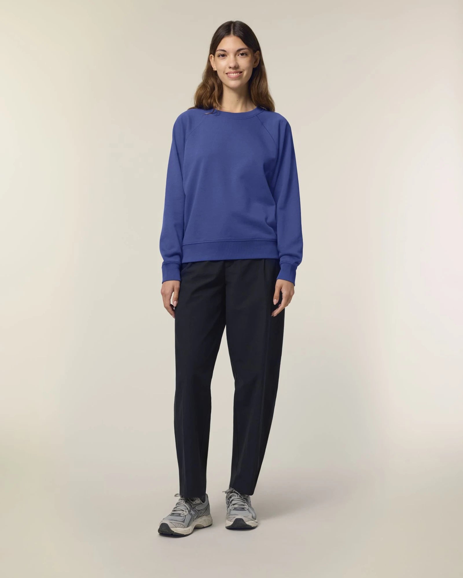 Bluza z okrągłym dekoltem z bawełny organicznej Stella Clara z nadrukiem - Zmierzchowy