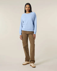 Bluza z okrągłym dekoltem z bawełny organicznej Stella Clara z nadrukiem - Blue Soul