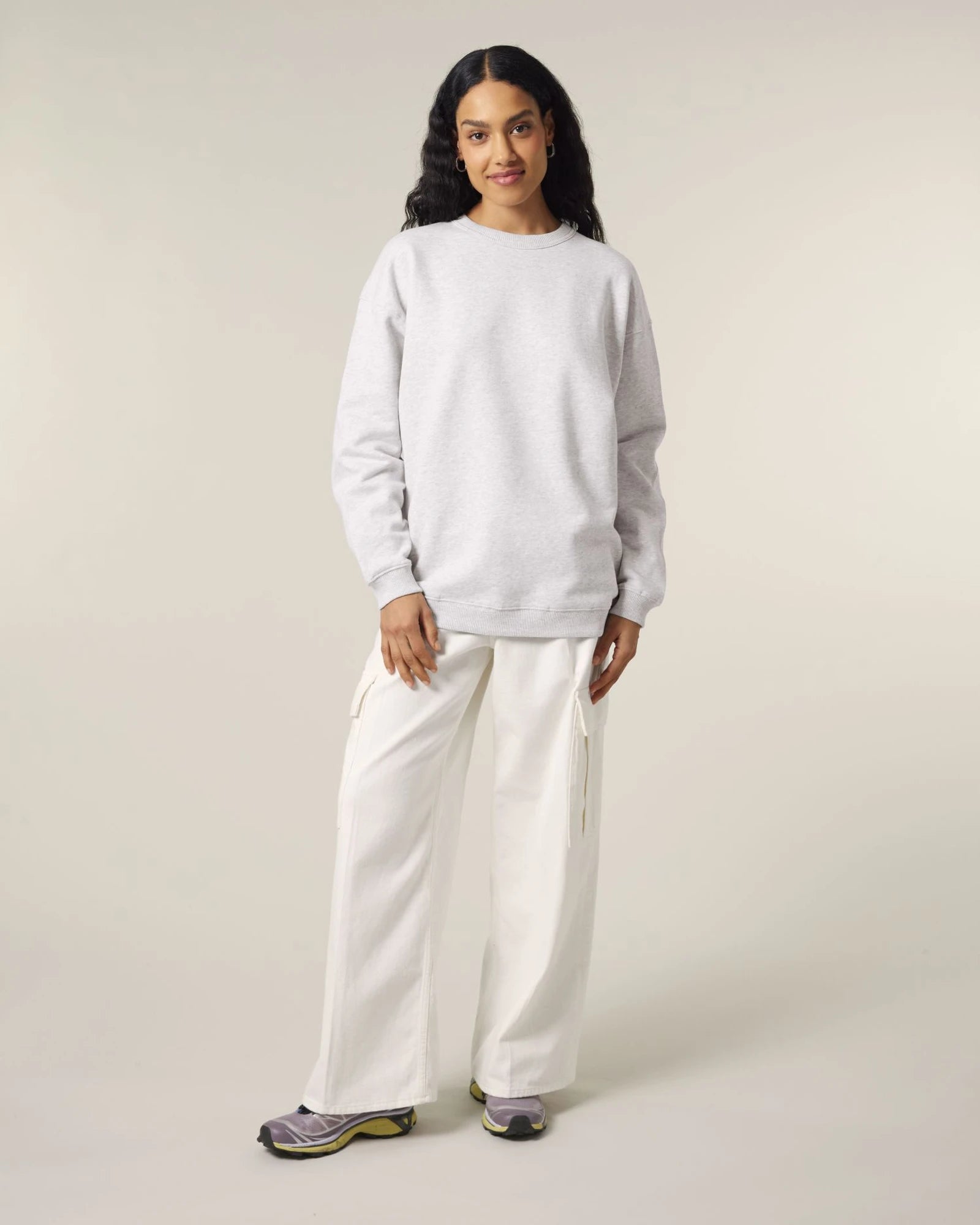 Bluza damska bawełniana Stanley/Stella Paloma z nadrukiem - Chłodny szary melanż