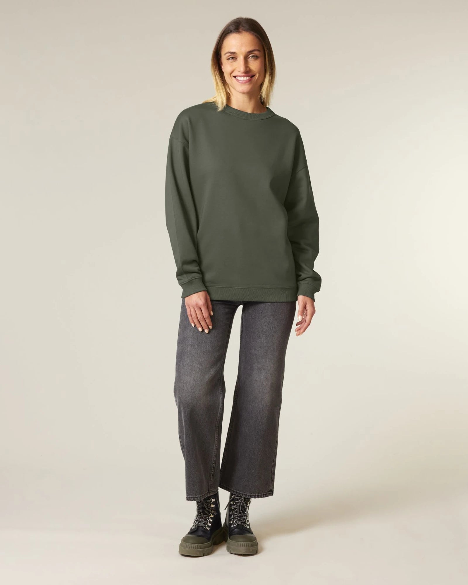 Bluza damska bawełniana Stanley/Stella Paloma z nadrukiem - Khaki