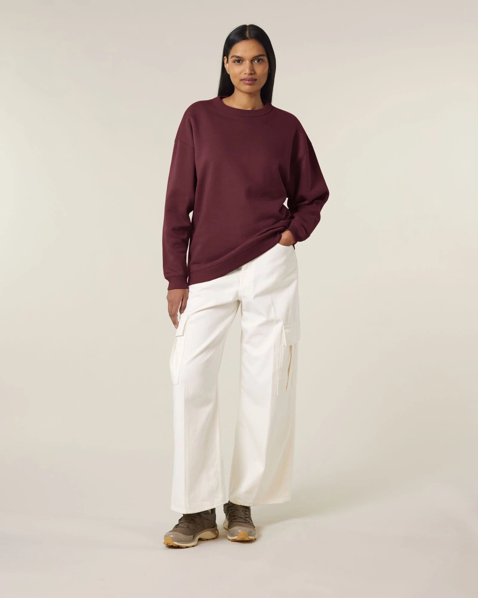 Bluza damska bawełniana Stanley/Stella Paloma z nadrukiem - Bordowy