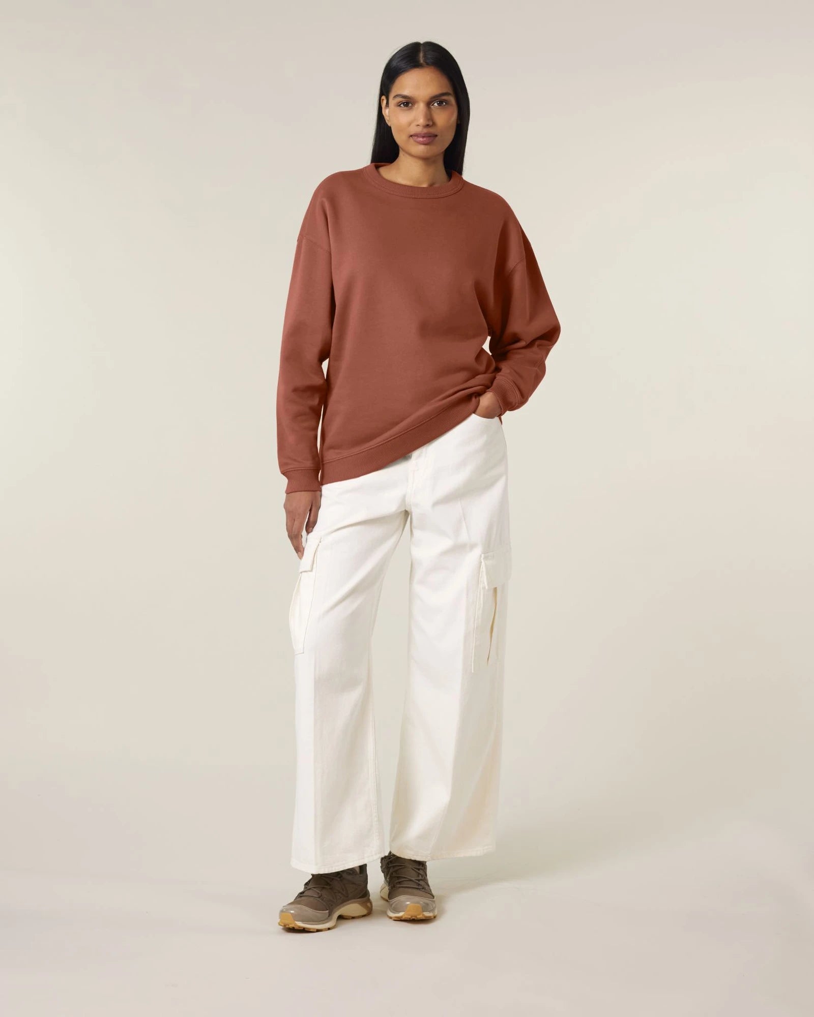 Bluza damska bawełniana Stanley/Stella Paloma z nadrukiem - Klasyczny brąz