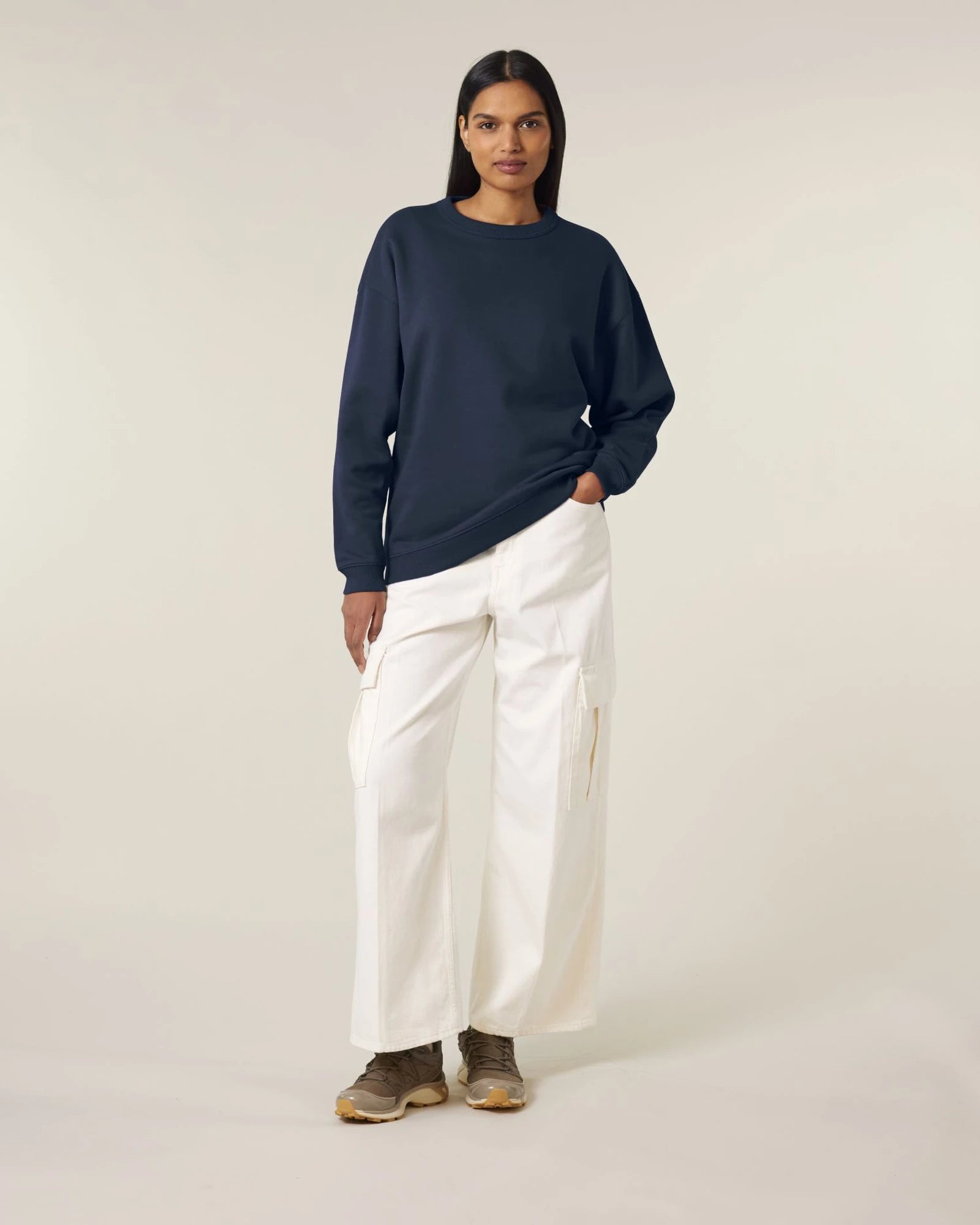 Bluza damska bawełniana Stanley/Stella Paloma z nadrukiem - Granatowy